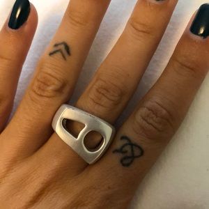 Silver geometric ring